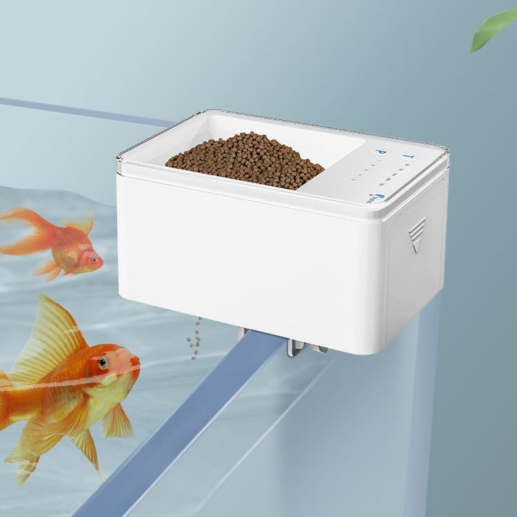 Rakuten - 自動給餌器 魚用 タイマー設定可能 大容量タンク 静音設計 水槽対応 留守中も安心 1台 家庭用 観賞魚 アクアリウム 省手間 便利