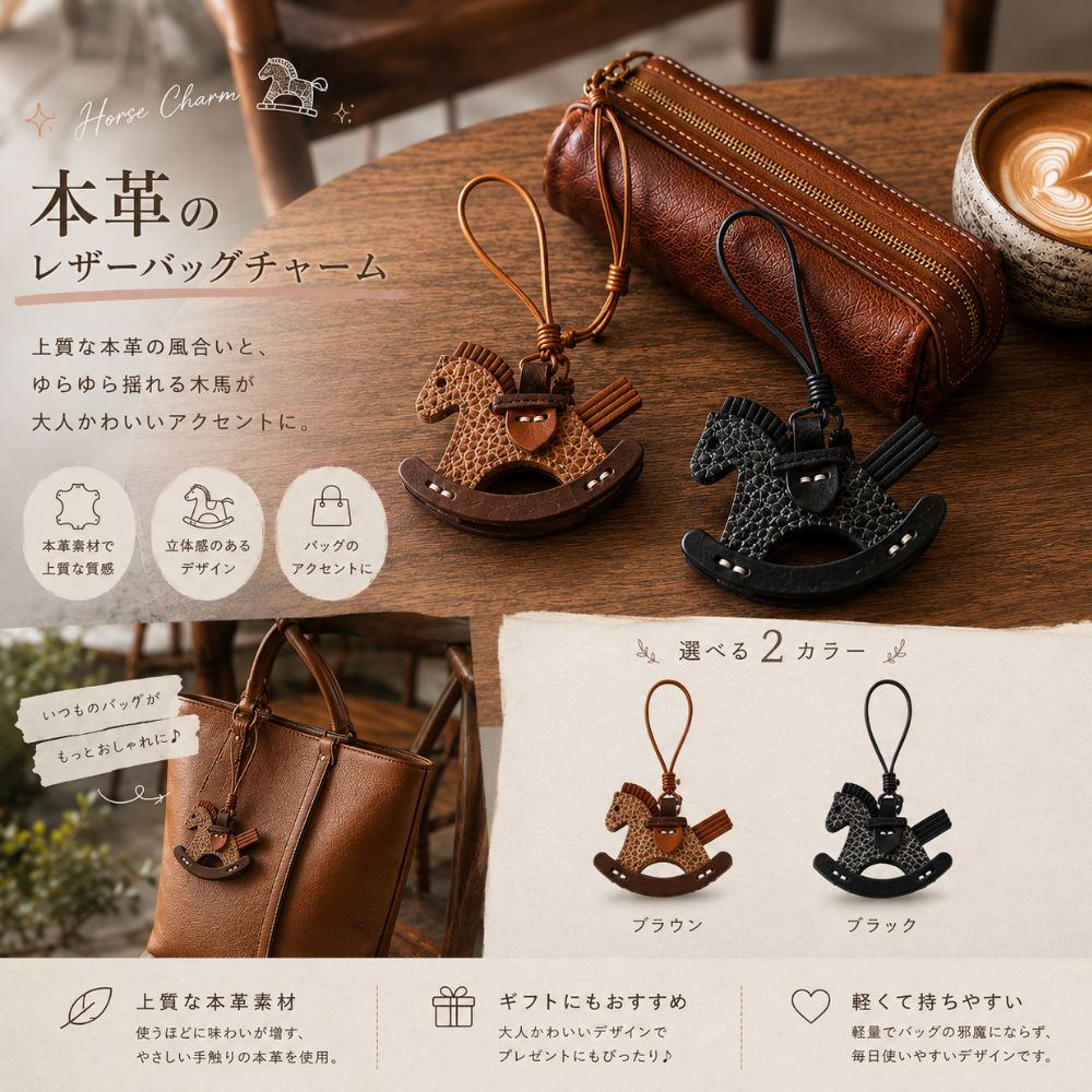 SOMES BANEI レザーホースチャーム SOMES BANEI レザーホースチャーム