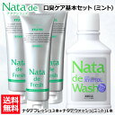 【口臭対策セット】 薬用 ナタデウォッシュ ミント 500ml 1本 + ナタデフレッシュ ミント 150g 3本 セット マウスウォッシュ 洗口液 口臭予防 ...