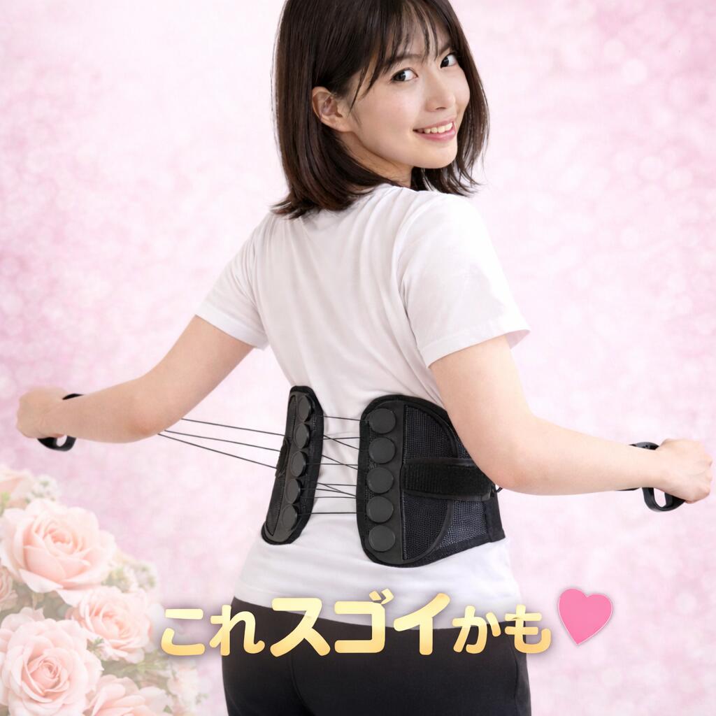 ＜本日10%OFFクーポン 1782円＞【 楽々 シュッと 腰 サポーター ベルト コルセット 】 引っ張るだけ 楽々 黒 ブラック 軽量 簡単 スポーツ 散歩 ゴルフ 料理 ウォーキング 散歩 ランニング 立ち仕事 農作業 登山 トレッキング 人気 オシャレ 送料無料 2