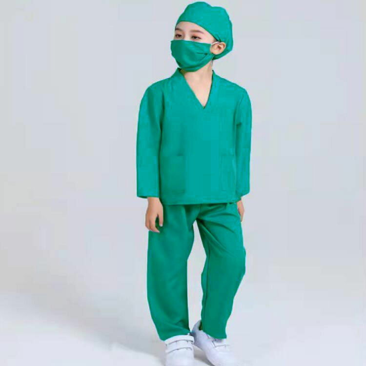 Disfraz para niños, personaje, bata blanca, disfraz de cosplay, médico, cosplay, doctor, juego de 6 piezas, disfraz, Halloween, niños, uniforme de enfermera, disfraz, niñas, doctor, lindo, niños, viene con estetoscopio, disfraz, goma, tamaño grande — vista 2