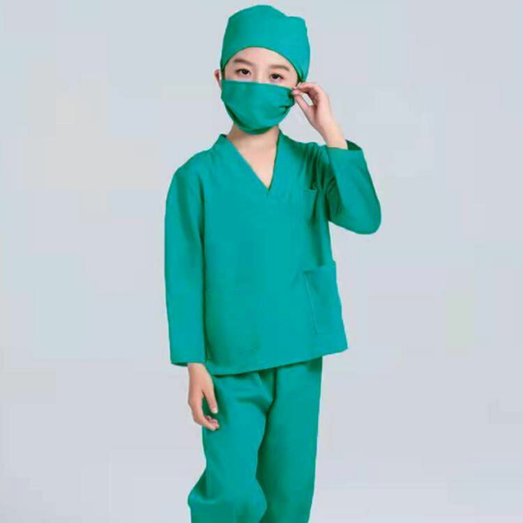 Disfraz para niños, personaje, bata blanca, disfraz de cosplay, médico, cosplay, doctor, juego de 6 piezas, disfraz, Halloween, niños, uniforme de enfermera, disfraz, niñas, doctor, lindo, niños, viene con estetoscopio, disfraz, goma, tamaño grande — vista 3