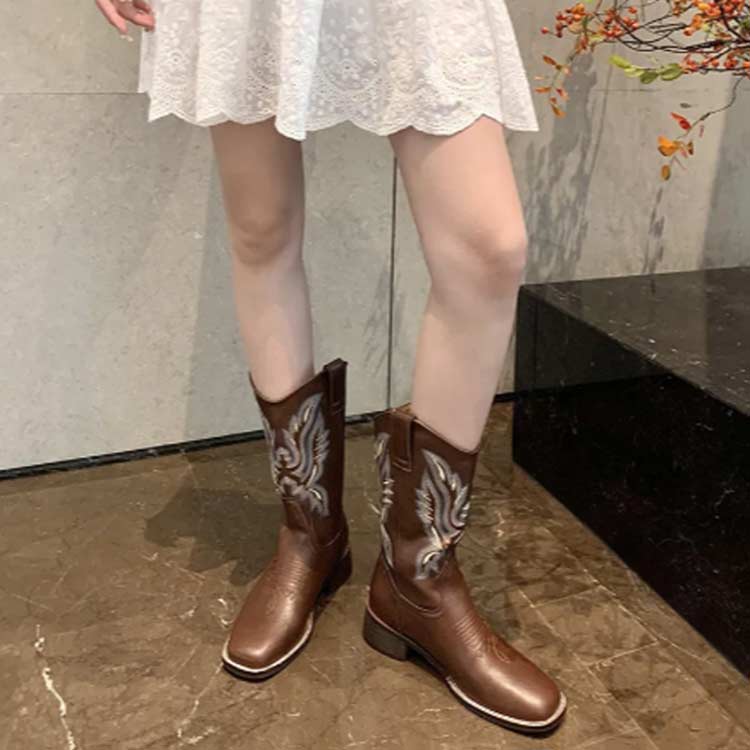 ショートブーツ ビンテージ スクエアトゥ 婦人靴 ブーツ レディース ブーツ ローヒ...