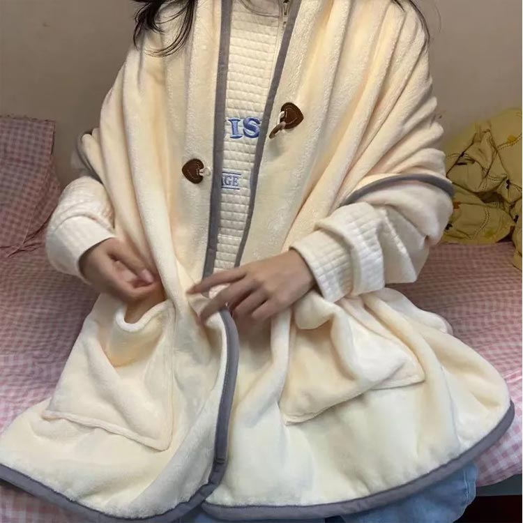 着る毛布 ランケット ボア ブランケット ルームウェア 掛け毛布 ポンチョ あったか...