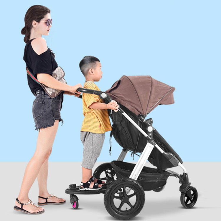 NATIVES SHOPの双子用 ステップ ベビーカーステップ 補助ペダル ベビーカーボード ベビーカー バギー サドル付き 二人乗り用 ベビーカーステップ ツーウェイボード ステップ 収納可能｜アングル3