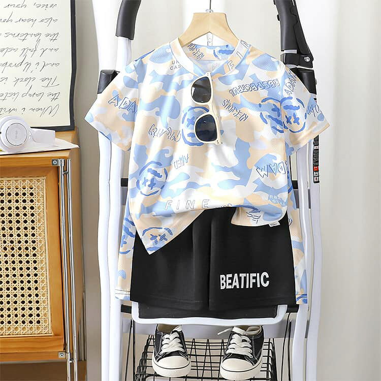 NATIVES SHOPのトレーニングウェア ジュニア 女の子 セットアップ キッズ 上下セット パンツ 男の子 春夏 サッカー キッズ 子供服 スポーツウェア 学生 男女兼用 体操服 運動会 吸汗 速乾 ショートパンツ 半袖 アウトドア おしゃれ 90cm 100cm 110cm 150cm｜アングル3