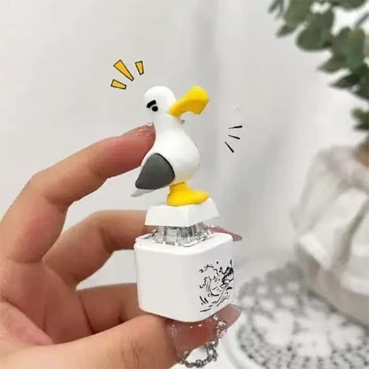キーボード キーホルダー クリッカー 光る カモメ 大人 減圧おもちゃ キーホルダー...