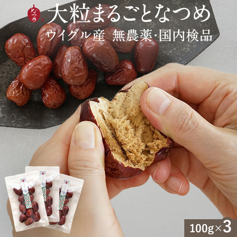 なつめいろ/通常価格より11%OFF！ウイグル産 大粒 なつめ 100g×3袋(お徳用 無農薬 検査済み 無添加 砂糖不使用 和田玉なつめ 実 薬膳 大棗 ナツメ 棗 ドライなつめ 乾燥なつめ 女性 美容 ダイエット 低カロリー 鉄分 葉酸 カルシウム 女性向け 5,000円以内)