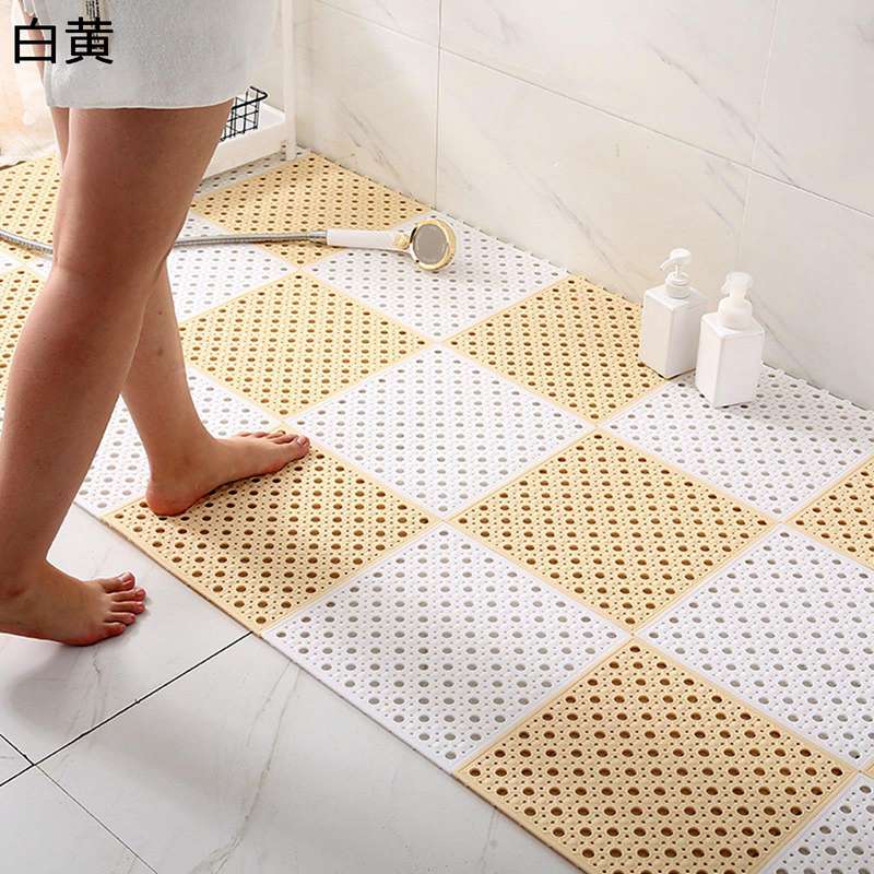 10帖用（352 cm×440 cm） - ジョイントバスマット TPE ジョイント ジョイントマット 足ふきマット 浴槽マット お風呂 浴槽 すのこ バスルーム用 滑り止め 20枚組 30X30cm 10枚 転倒防止 洗い場 お年寄り 赤ちゃん 排水穴付き