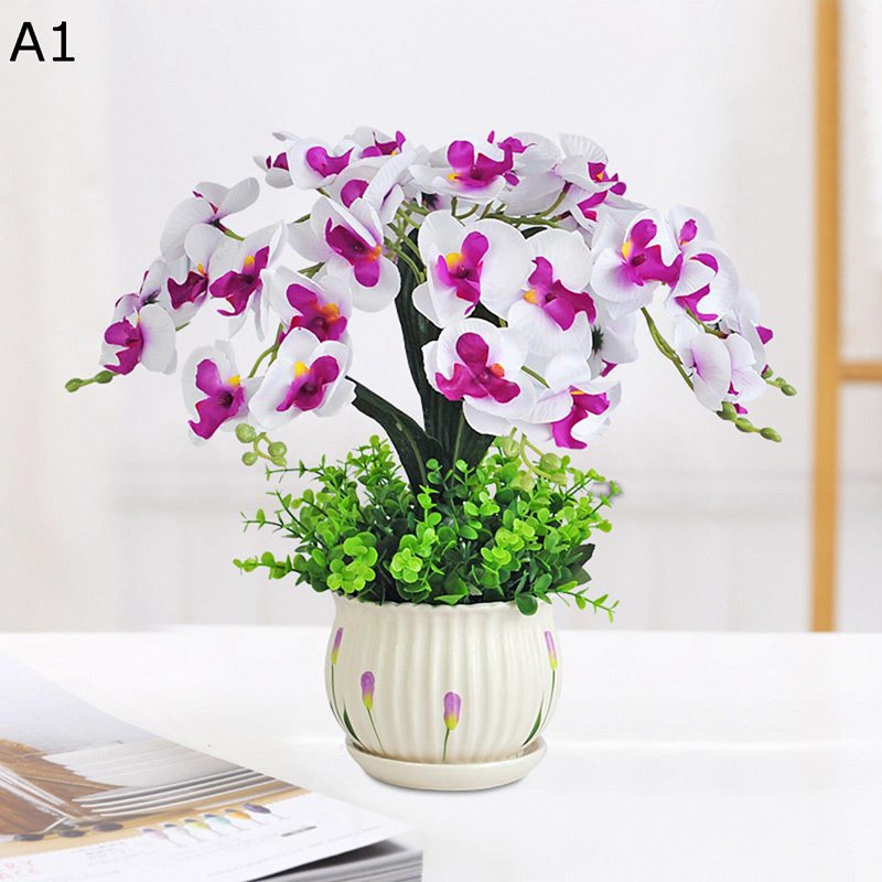 Group Planting - 胡蝶蘭 造花 枯れない花 鉢植え 造花インテリア 観葉植物 装飾花 花束 リアル 本物そっくり 花瓶 枯れない 北欧風 ins おしゃれ 母の日 インテリア飾り 贈り物 ベランダ 結婚 転居