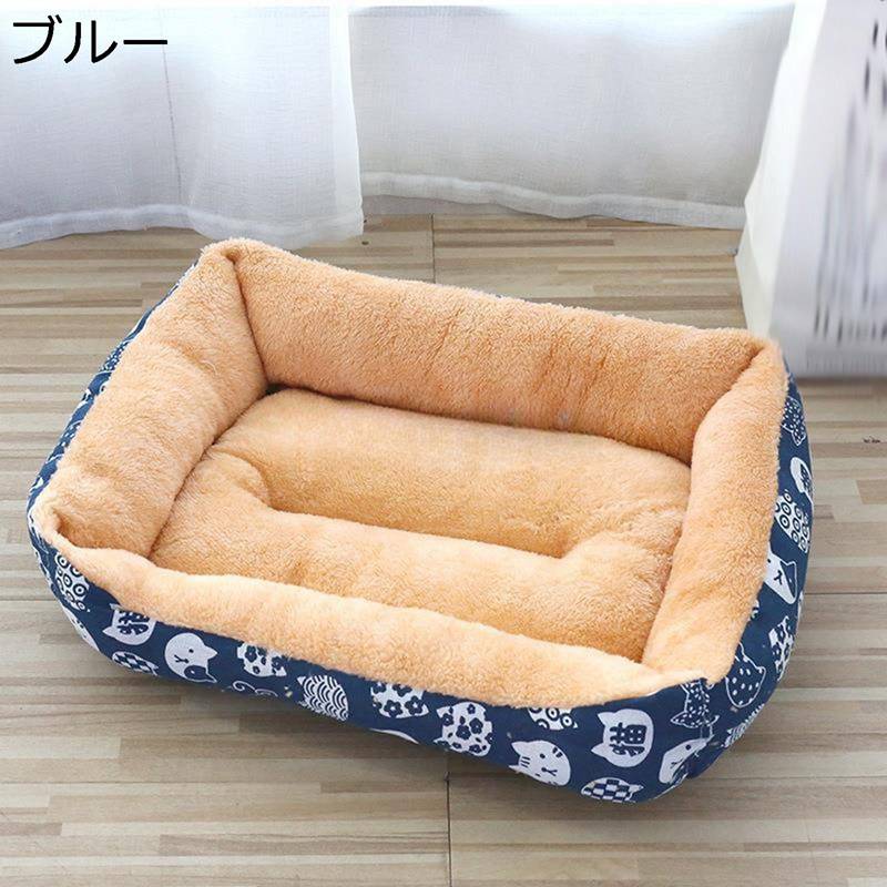 Bed Cuddler - ペットベッド ペットクッション 犬猫ベッド スクエア型 ペットソファー モフモフ 柔らかい キャット ドッグ 小型犬用 中型猫用ベッド 寝床 滑りにくい裏生地 室内用 お手入れ簡単 安眠 ペット用寝袋