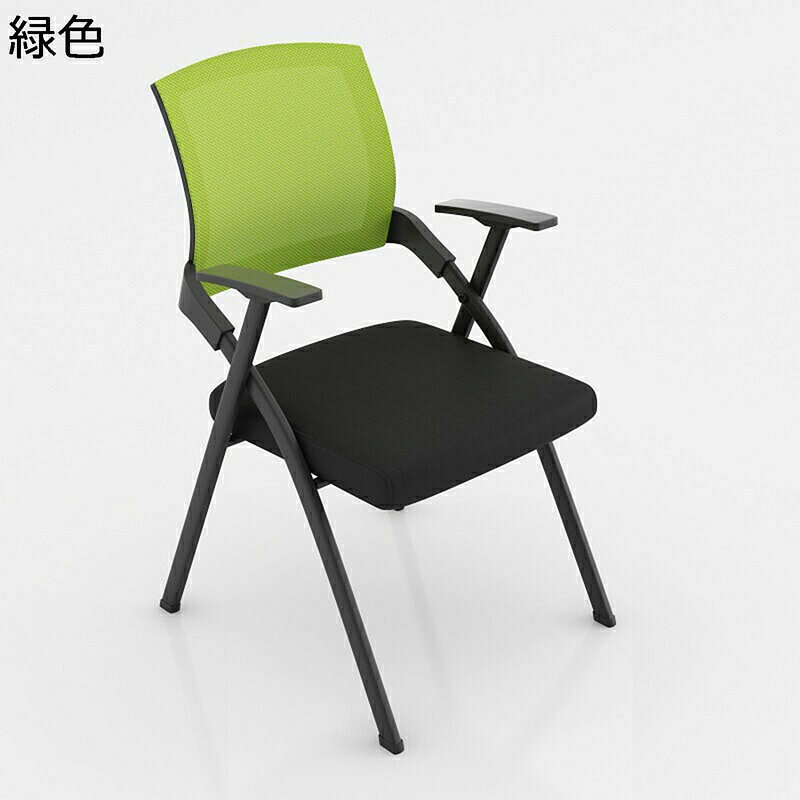 Foldable Chairs - 折りたたみ椅子 メモ台付き 一体型 オフィスチェア パイプイス メッシュ構造 通気性 背もたれ ミーティングチェア アームレスト キャスター コンパクト 省スペース 滑り止めゴム足 組立簡単 在宅勤務