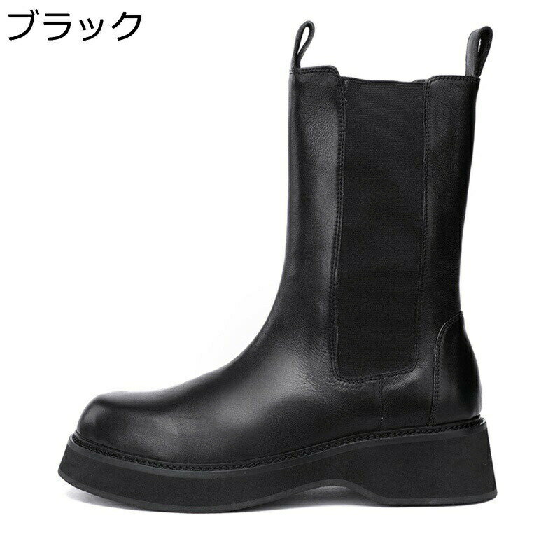 Rakuten - チェルシーブーツ 厚底 ビジネスブーツ メンズ 革靴 サイドゴア 高筒 秋冬 ハイカット 短靴 プレーントゥ 手作り 防滑 ベーシック 防寒対策 モード系 仕事 オフィス 通勤 通学 大きいサイズ