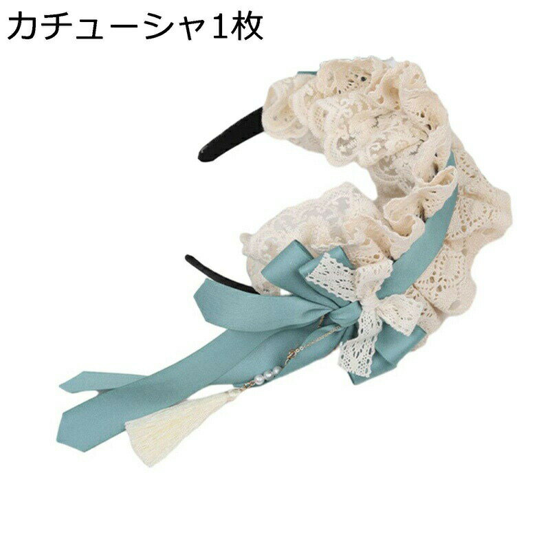 ヘッドドレス ヘアアクセサリー 花丸 リボン クリップ ロリータ 髪飾り パール タ...