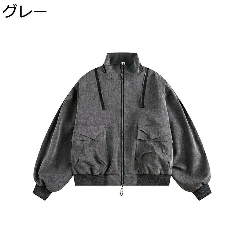 Rakuten - ジャケット メンズ 立ち襟 カーゴジャケット フライトジャケット ジップアップ ジャンパー 防寒 防水 春服 秋服 ビックシルエット アメカジ スタジャン ブルゾン ストリート おしゃれ ウオーキング トラベル