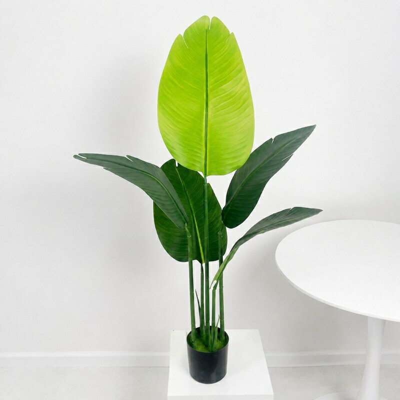 人工観葉植物 大型 フェイクプランツ ストレリチア オーガスタ 高さ95cm 鉢植え 水...
