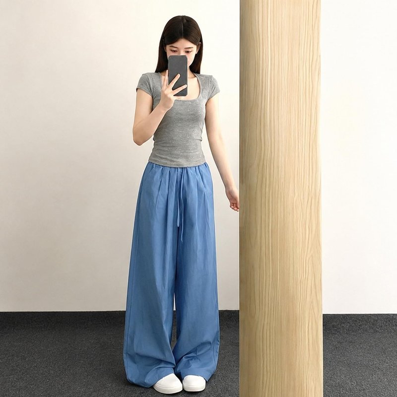 ワイドパンツ レディース 体型カバー ハイウエスト 夏用 イージーパンツ ゆったり ...