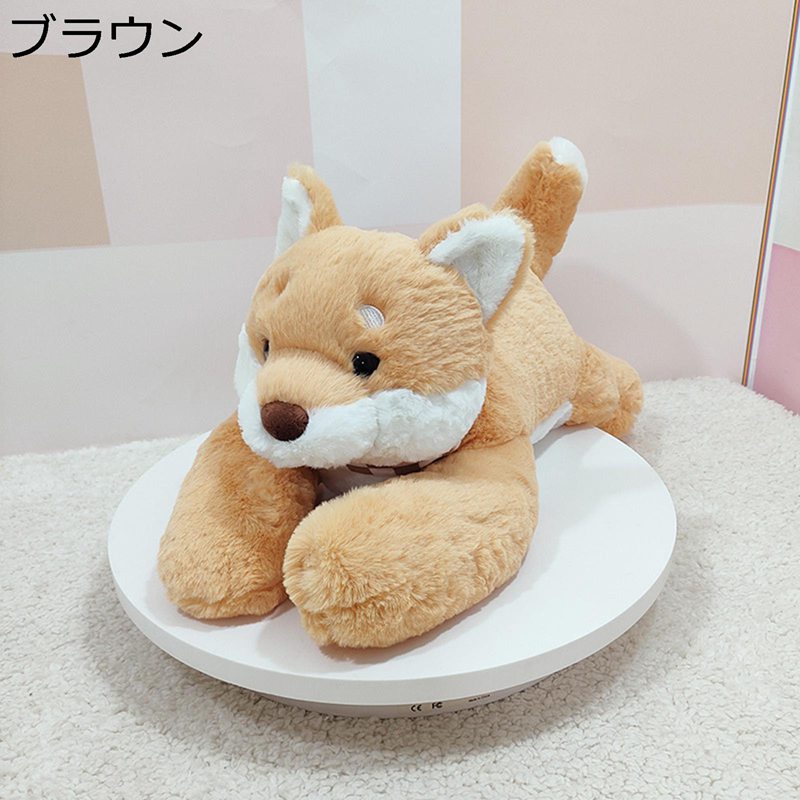 犬ぬいぐるみ 柴犬 ハスキー 可愛い 横向き寝用枕 すやすや寝る ねむねむ 背もたれ...