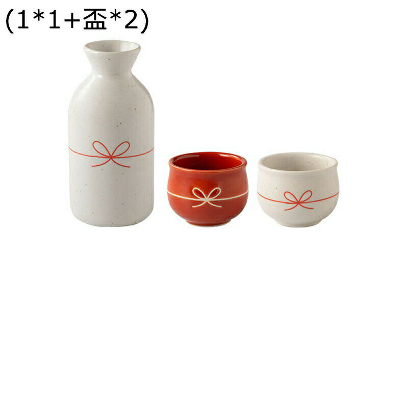 酒器セット陶器 徳利1個 ぐい呑み2個セット 猪口 リポン柄 3個セット とっくり 美濃焼 日本酒用 和酒徳利セット ボトル お酒入れ 日式 電子レンジ対応 プレゼント ワイン お茶 キャンプ 居酒屋 花見 宴会