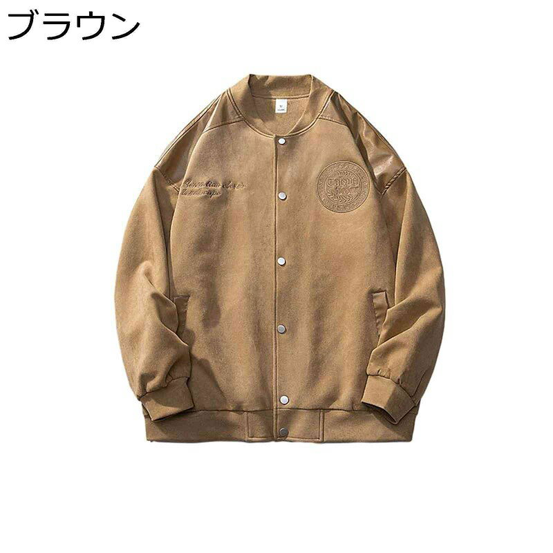 樂天商城 - フライトジャケット ブルゾン メンズ ヴィンテージ 純色 エンボス加工 ワッペン PU革切り替え エムエーワン ジャンパー MA-1 ウインドブレーカー アメカジ ルーズ 秋 冬 ストリート ペア