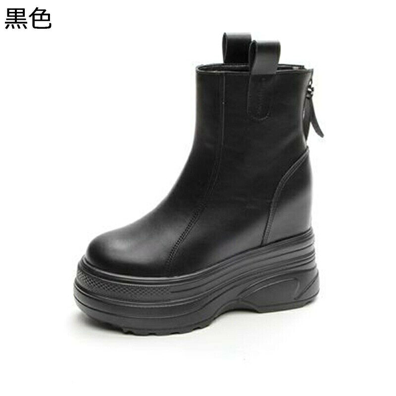 レディース アンクルブーツ ショートブーツ 短靴 ミドル丈 ウェッジヒール バックジップ レザー 無地 細身 美脚 秋冬 疲れにくい 柔らか 防滑 ソフト フェミニン コーデ フォーマル オフィス 通勤通学
