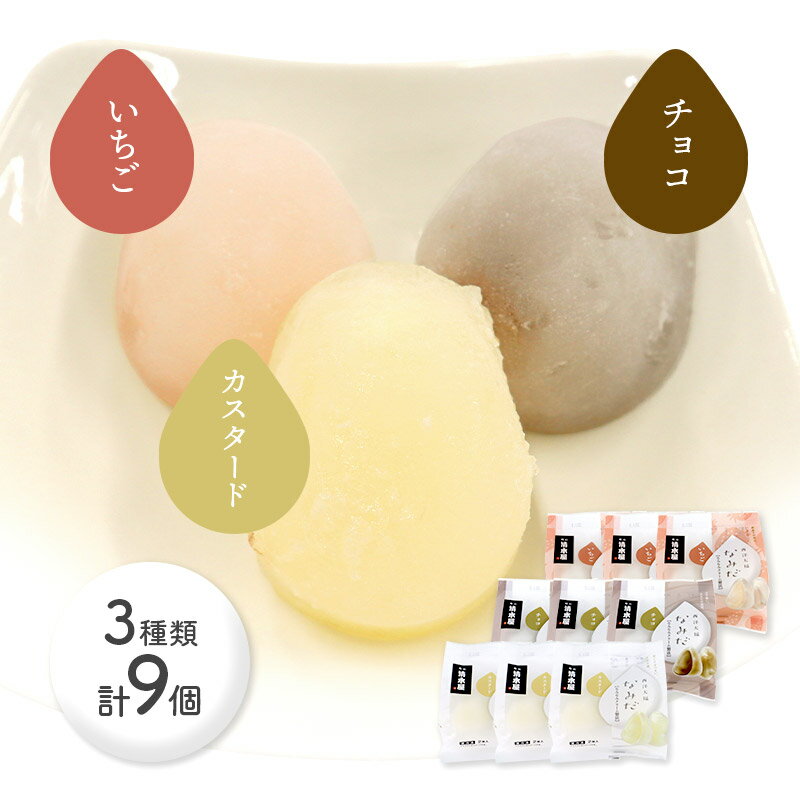 清水屋食品 西洋大福なみだ 9袋セット 3種 各3個 計9個 RN009 カスタード チョコ いちご クリーム 大福 くりーむ お土産 手土産 プレゼント お取り寄せ グルメ 内祝い お礼 ギフト 送料無料 実用的 スイーツギフト 日持ち 2025のサムネイル