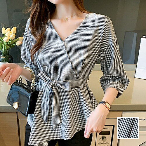 トップス ブラウス シャツ モノトーン 買い物 アシンメトリー ぺプラム 韓国 ファッション レディース 春 夏 カジュアル お取り寄せ 定番 コーデ チェック Ptxk855 30代 代 セレカジ オルチャン シンプル 40代 22