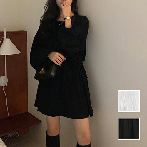 ワンピース カジュアル ショート ミニ丈ワンピ 韓国 ファッション レディース 秋 冬 カジュアル お取り寄せ PTXL979 オルチャン コーデ シンプル 定番 セレカジ 20代 30代 40代 2024 ギャザーディテール オーバーサイズ シンプル