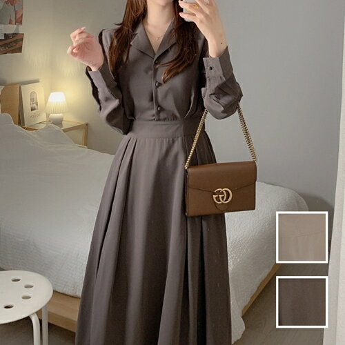 楽天韓国 ワンピ ドレス kilakilastyleワンピース カジュアル ロング マキシ丈ワンピ 韓国 ファッション レディース 秋 冬 カジュアル お取り寄せ PTXM216 オルチャン コーデ シンプル 定番 セレカジ 20代 30代 40代 2024 プリーツ ドレープ タック Aライン ミモレ