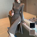パーティードレス 結婚式 ワンピース ミディアム ひざ丈 オケージョン ドレス 韓国 ファッション レディース 秋 冬 ブライダル お取り寄せ PTXM498 ...