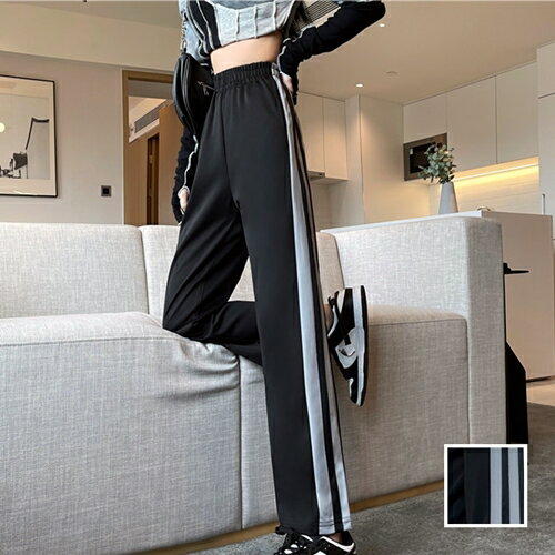 パンツ ボトムス 韓国 ファッション レディース 秋 冬 カジュアル お取り寄せ PTXM699 オルチャン コーデ シンプル 定番 セレカジ 20代 30代 40代 2024 大きいサイズ ライン ジョガーパンツ ワイド ストレート