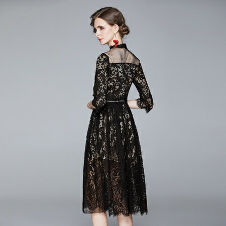 パーティードレス 結婚式 ワンピース ミディアム ひざ丈 オケージョン ドレス 韓国 ファッション レディース 春 夏 秋 ブライダル お取り寄せ PTXP519 お呼ばれ コーデ 成人式 二次会 同窓会 送料無料 20代 30代 40代 50代 2024 大きいサイズ シースルー レース 肌見せ フレ