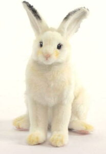 ハンサ【HANSA】リアルぬいぐるみ白ウサギ 18cm