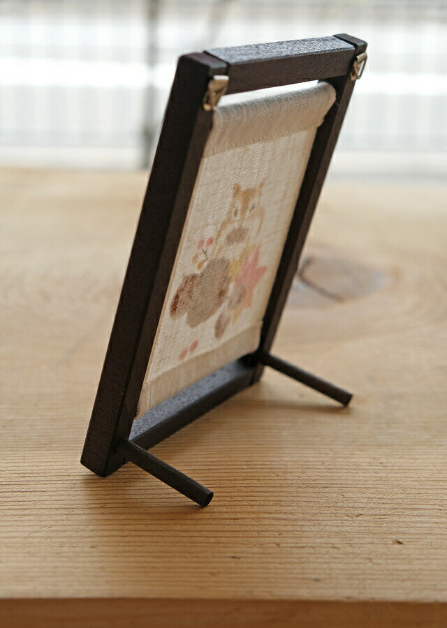 【京都洛柿庵】ミニ木枠タペストリー 巣ごもり 秋の飾り コンパクトサイズ 2way 3