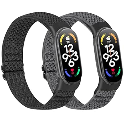 弾性時計バンドソフトナイロン 調節可能交換ベルト対応Amazfit Band 5/Xiaomi Mi Band 6 5 4 3,通気性と快適なナイロンモーション交換ストラップ男性と女性に適用できます