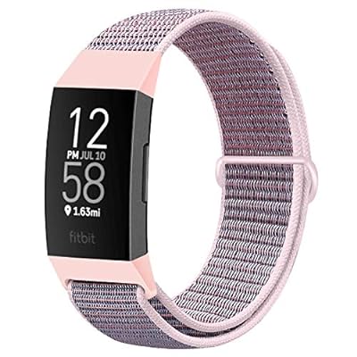 コンパチブル Fitbit Charge 4 / Fitbit Charge 3 / Charge 3 SEバンドと互換性のあるナイロンループバンド、女性と男性のためのソフトで調整可能な 交換用バンド