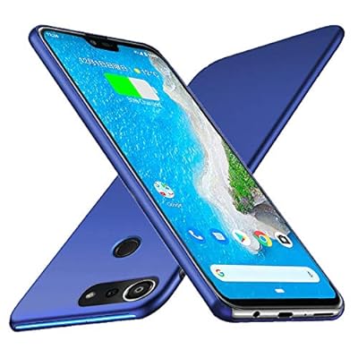 Android One S6 / KYV48 ケースAndroid One S6 ケース 軽量 スリム 耐久性 薄型 PC 指紋防止 耐衝撃カ Android One S6 レンズ保護 スマートフォンケース (ネイビーブルー)