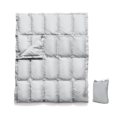 KOKOSUN ダウンブランケット ひざ掛け 防寒 超軽量 携帯便利 肩掛け ハーフケット 様々な着用方法 四季対応 (140×90cm, シルバーグレー)