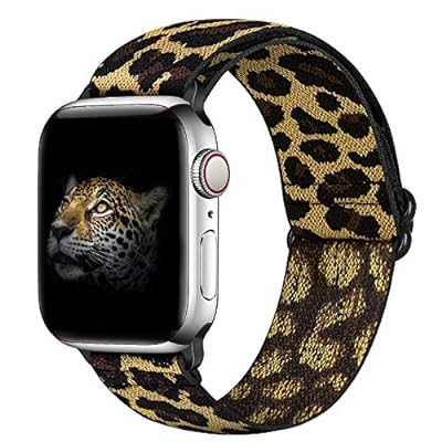 ナイロン弾性バンドは Apple Watch 45mm 44mm 42mmに適用され、iwatch series 1/2/3/4/5/6/7/SEに適用される引張り調整可能なスポーツループ交換バンドです (42/44/45mm, K)