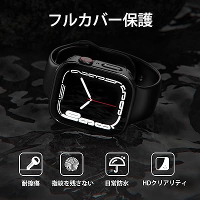 【2個セット】 アップルウォッチ 防水 カバー 40mm 対応 Apple Watch シリーズ 6 5 4 SE 一体型 フルカバー保護 ケース 装着簡単 耐衝撃 iWatch 40 mm, ブラック と ブラック