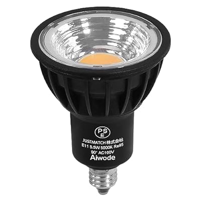Aiwode E11 LEDスポットライト LED電球 E11口金 5.5W(60W形相当) 昼白色5000K CRI95 明るさ550lm 調光不可広角90°絶縁材料本体LED電球(ブラック1個セット)