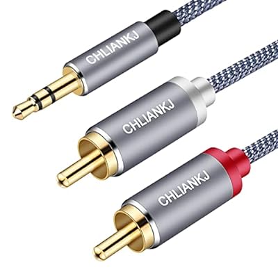 3.5mm ステレオミニプラグ to 2RCA 変換 ステレオオーディオケーブル、金メッキコネクタ オス to 2*オス Y スプリッタオーディオAUXケーブル、スマホ タブレット TV 等に対応 (3M)