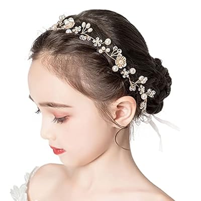 楽天ナチュアークSHOP　楽天市場店Sitengle?髪飾り?カチューシャ?女の子?ヘッドドレス?ヘアアクセサリー?ヘアバンド?子供?花嫁?パール?フラワー?クラウン 結婚式?披露宴 ウェディング?フラワーガール?入学式?卒業式?発表会?演奏会 （タイプE）