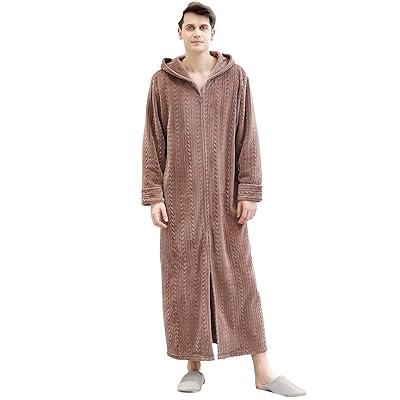 着る毛布 メンズ レディース ロング フード付き ルームウェア パジャマ 着るブランケット もこもこ あったか 秋冬 防寒 ボアワンマイルガウン ブラウン M