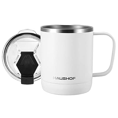 HAUSHOF ステンレスマグカップ 真空断熱コーヒーカップ ふた付き 300ml 保温・保冷カップ 二重構造 携帯マグ タンブラー マグボトル コンビニマグ アウトドア 釣り 遠足 登山 キャンプ 【ホワイト】ブランドHAUSHOF色ホワイトモデル商品説明【製品仕様】サイズ：底部外径87mm、高さ108mm。素材：18/8ステンレス。容量：300ml/10oz。重量：本体260g（蓋70g）。色：ホワイト。日本食品分析センターなどの公的機関で、鉛やカドミウムなどが含まれない安全な食器 としての検査に合格しております。【厳選された材質＆BPAフリー】本体は18/8ステンレス鋼で作られ、錆びにくくて耐久性に優れています。結露にならず、熱い飲み物を入れても外側が熱くなりません。蓋はBPA材料を使用せず、無害・無毒であり、安心してご利用いただけます。【保冷保温効果が長持ち】二重真空の断熱構造、熱が逃げにくく、保温効果は約6時間で、保冷効果は約6時間です。夏でも冬でも、美味しい飲み物を楽しめます。（こっちの保冷保温時間の測定環境は23±2°Cです。環境温度と液体熱度によって保冷保温時間が変化することがあります。夏の高温や冬の低温は保冷保温時間に大きく影響します）【握りやすさ＆蓋デザイン】取っ手が付いているので、大容量の飲み物を入れても、持ち上げやすい形状をしています。飲み口の上にフタが付いており、ほこりや虫が入ることを気にせず、安心して使えます。【様々な場所で活躍】事務所、運転、アウトドア、自宅、学校などの所で手軽にコーヒーや紅茶などホットあるいはアイスの飲み物を楽しみましょう。大好きな家族や友たちの誕生日祝いなどにもぴったりです。