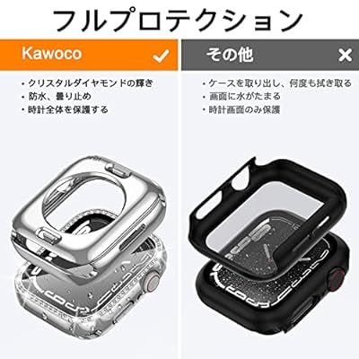 アップルウォッチ 保護 カバー 41mm 薄型 防水 強化ガラス Apple Watch 一体型 二重構造 ケース Series 9 8 7 クリスタルダイヤ付き レディース iWatch ケース PC環保素材 (シルバー 41mm)