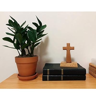 十字架 木製 イエス・キリスト クロス キリスト教 礼拝 スタンドタイプ インテリア 小物 装飾 卓上型 置物 礼拝堂 オブジェ 12.5cmH（スクエア） 3
