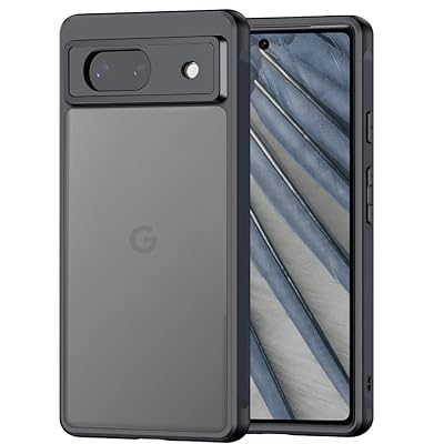 for Google Pixel 7a ケース 半透明 マット感ケース 耐衝撃 画面保護 レンズ保護 米軍MIL規格 滑り止め 指紋防止 ストラップホール付き ワイヤレス充電対応 スマホケース グーグルピクセル7a カバー 6.1インチ ブラック(P