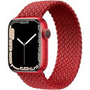 コンパチブル apple watch バンド iwatch バンド 編組バンド apple watch Ultra/8/7/6/5/4/3/2/1/SEに対応 38mm/40mm/41mm 42mm/44mm/45mm/49mm 着け心地 アップルウォッチ用バンド シリコン糸＆ABSアダプター色レッドモデル商品説明【肌に優しいシリコーン糸】伸縮性のあるシリコーン糸混紡リサイクルヤーンの織り込みによって作られました。驚くほど快適な着け心地を追求した伸縮性のあるデザインなので、長い時間着用しても負担になりません。【優れた通気性】とても軽いので、激しく動く運動時や寝ている時などにも装着感が気にならない。また、バンド全体に細かい穴が空いており通気性が高いため、汗をかきやすいジョギングなどの運動時にもぴったりです。夏シーズンの暑い日などにも涼しい装着感。【アレルギーフリー、金属アレルギーでも安心】アダプターは高品質なABSで作られました。軽量、頑丈で耐久性があります。また、ABS素材なので、金属アレルギーの方でも安心してご使用できます。【適用機種】Apple Watch Series SE/Ultra/8/7/6/5/4/3/2/1の全シリーズに対応出来ます。アップルウォッチ38mm/40mm/41mm、 42mm/44mm/45mm/49mm に対応、男女兼用の設計。※Apple watch付属いません。【お気に入り】流行に左右されない上品なスタンダードデザイン。お気に入りの1本を選べるのが魅力です。毎日身に着けるのが楽しくなりそうです。また、その日のファッションや気分に合わせて使い分けてもよいですね。