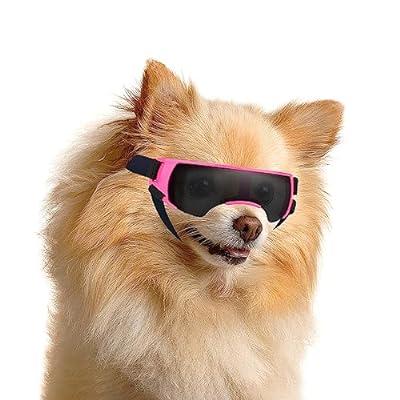 小型犬用サングラス UV保護 防風性 曇り止め 犬用ゴーグル ペットアイウェア用、ピンク